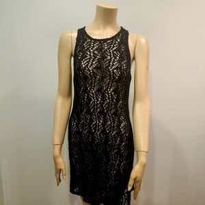 Abercrombie Black Knit Pullover Swimsuit Cover Up SZ L girls or XS Womens